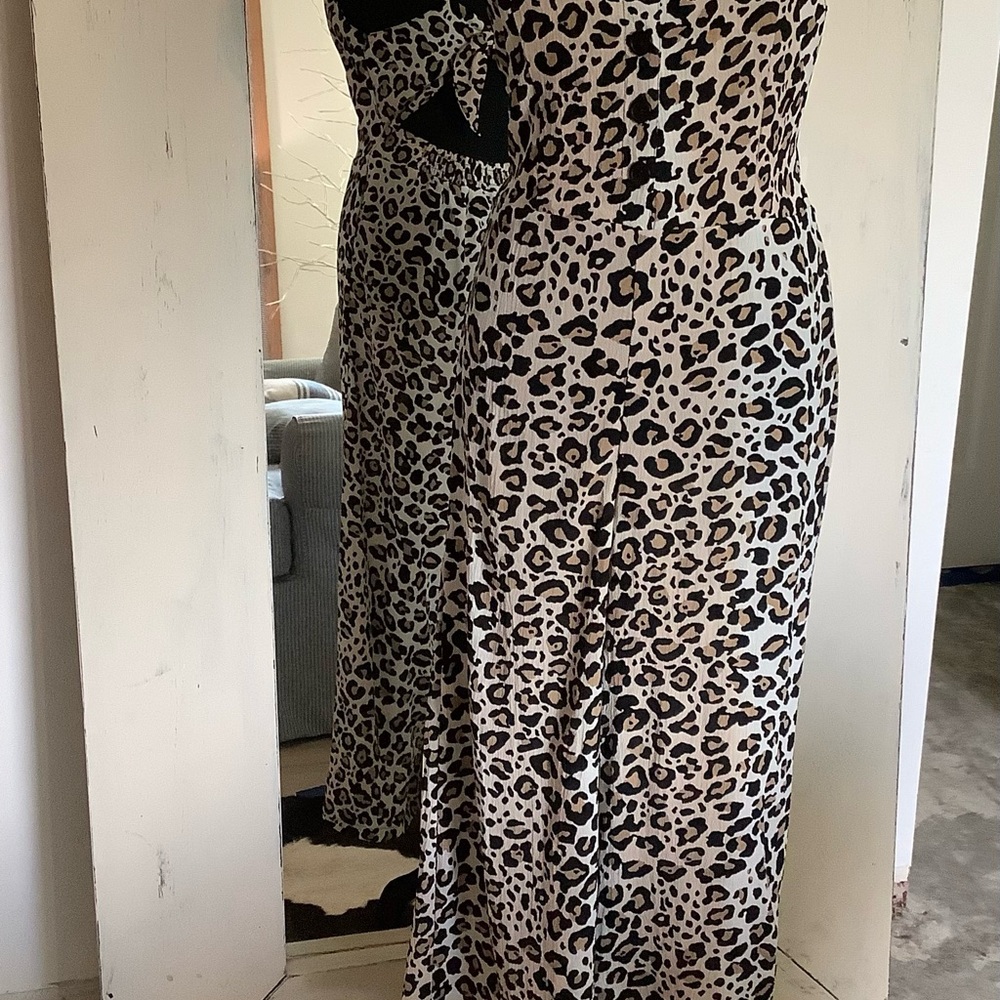 Leopard Print Pant Romper